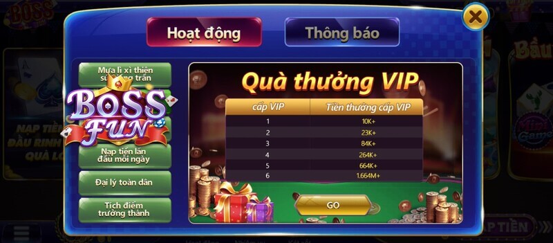 Giới Thiệu Về Sự Kiện Vip CLub Tại Bossfun